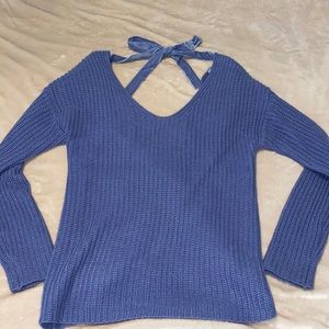 Charlotte Russe Periwinkle Cross Back Sweater